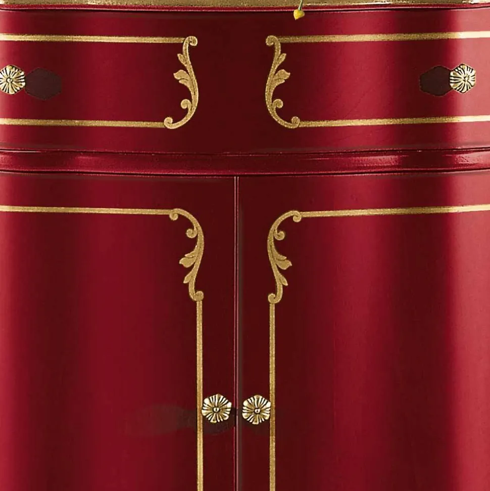 Design-Kommode in Rot und Gold - Julya