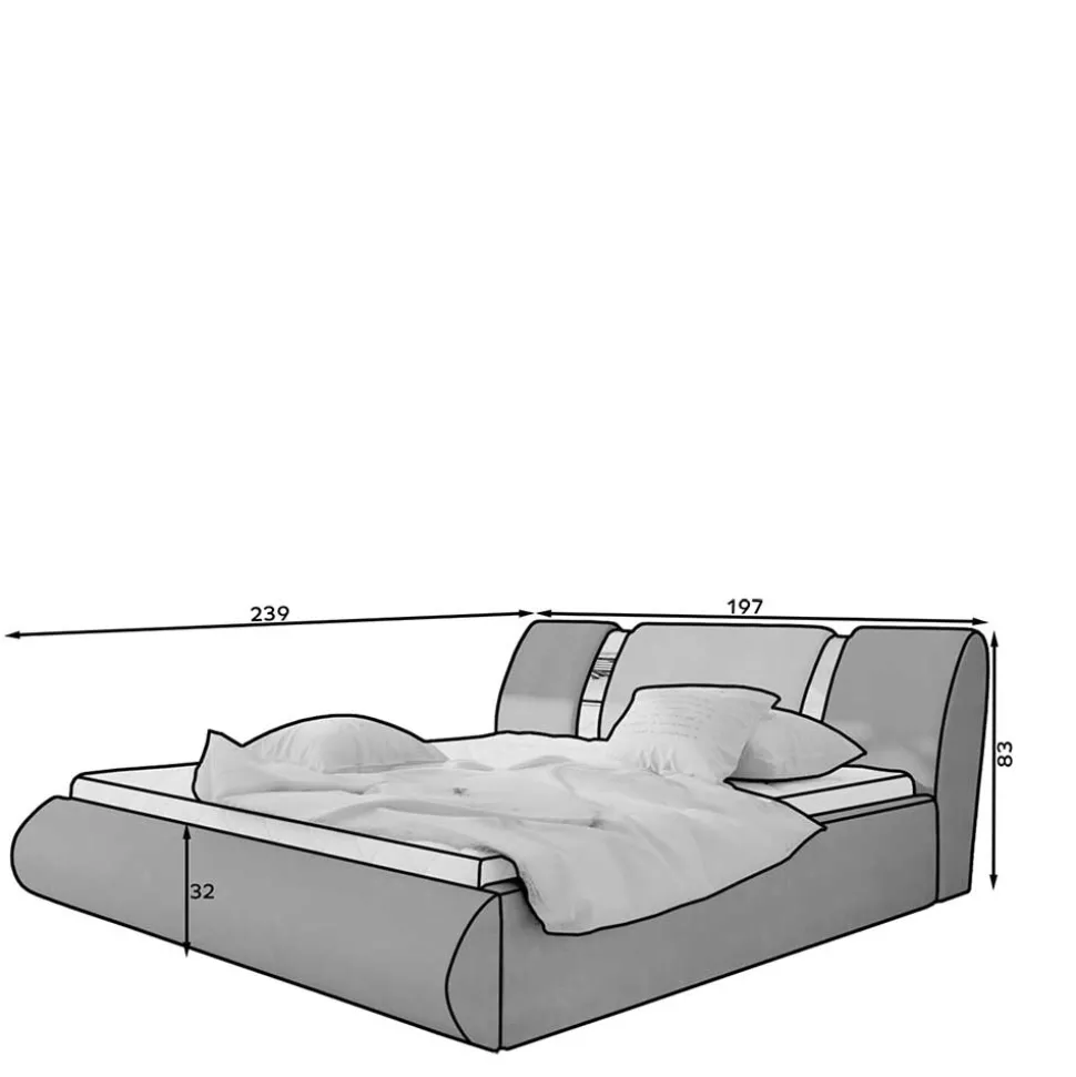 Design-Polsterbett inklusive Lattenrost - Cioara
