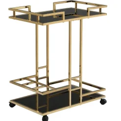 Design-Servierwagen in Schwarz Glas - Ranieros