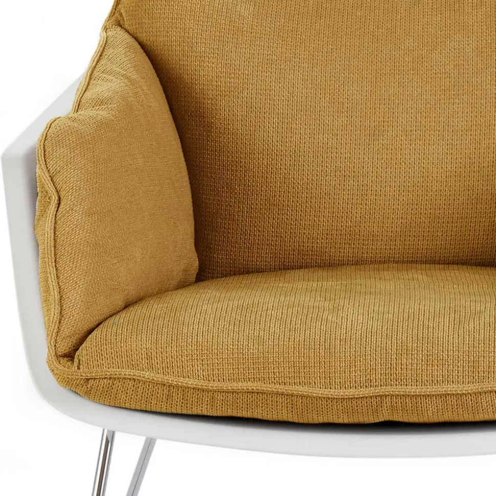 Designsessel in Gelb und Weiß - Navarra (2er Set)