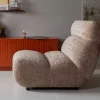 Designsessel in Hellbraun Chenille - Glacita