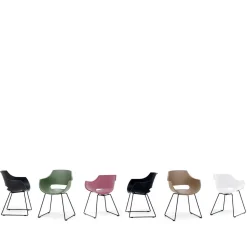 Designstühle mit Armlehnen in Grau - Lewis (4er Set)