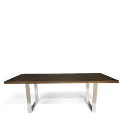 Designtisch aus Nussbaum Holz & Edelstahl - Yocha