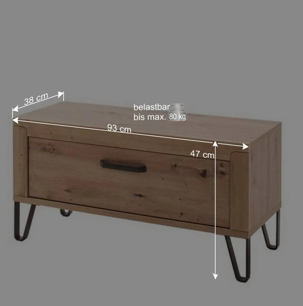 Dielenbank in Wildeiche Optik - Carry