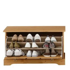 Dielenbank mit Schuhklappe aus Massivholz - Edranov