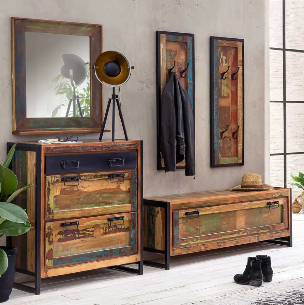 Dielenmöbel im Shabby Chic Set - Ensley (fünfteilig)