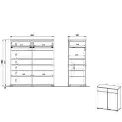 Dielenset in Wildeiche Optik - Orsecca (vierteilig)