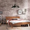 Doppelbett aus Akazie mit Antik Finish - Caleena