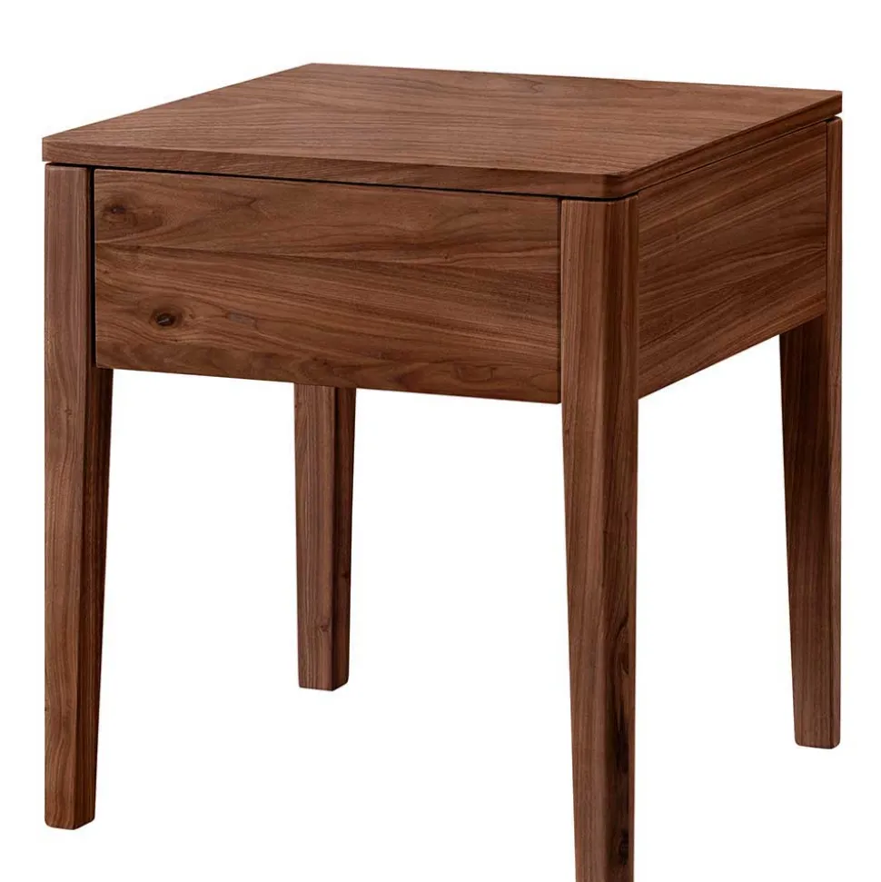 Doppelbett aus Nussbaum mit Stahlfüßen - Gedessa