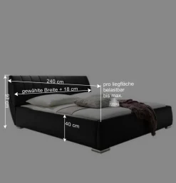 Doppelbett Bermuda aus Kunstleder