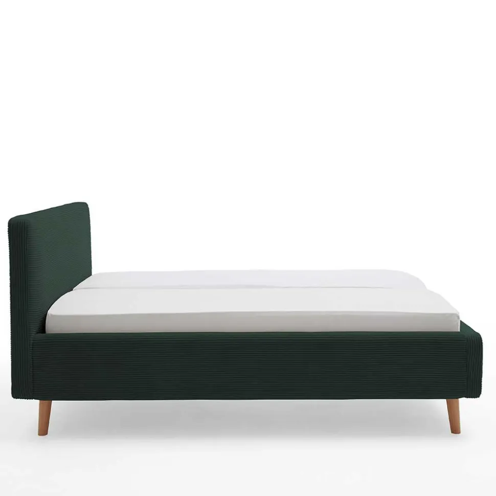 Doppelbett in Dunkelgrün Cord - Topra