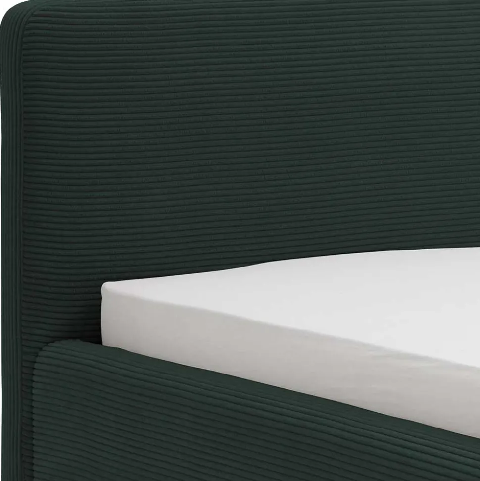 Doppelbett in Dunkelgrün Cord - Topra