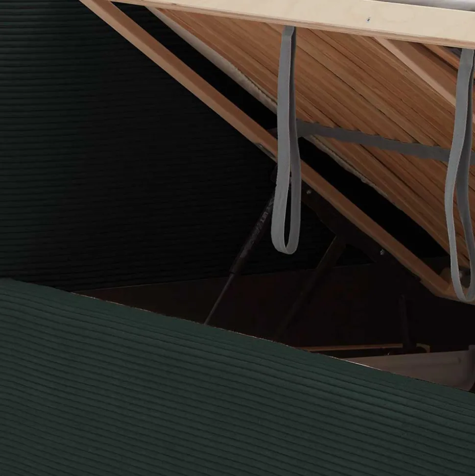 Doppelbett in Dunkelgrün Cord - Topra