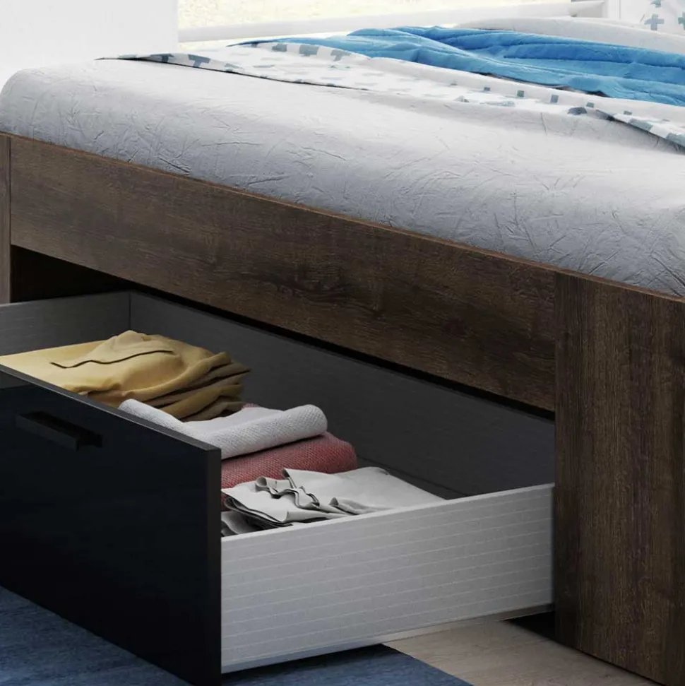 Doppelbett mit Sockel und Stauraum - Ulpro