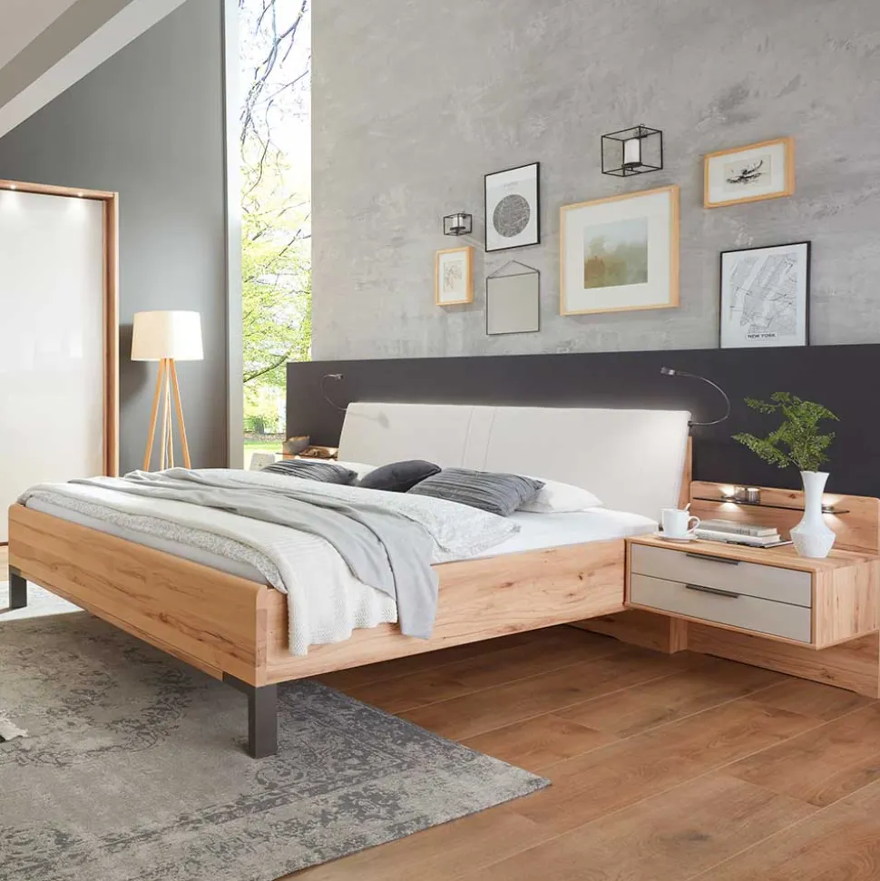 Doppelbett Set mit Nachtkommoden - Krofun (dreiteilig)