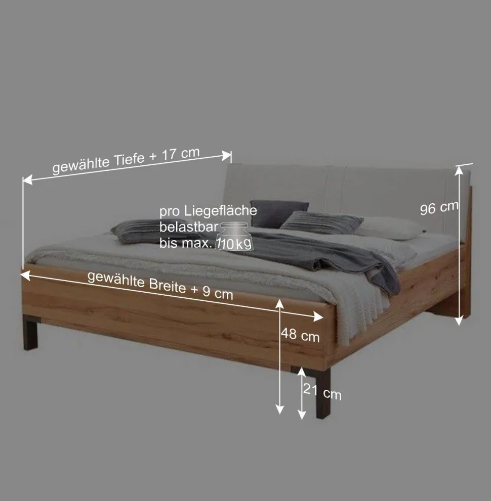 Doppelbett Set mit Nachtkommoden - Krofun (dreiteilig)