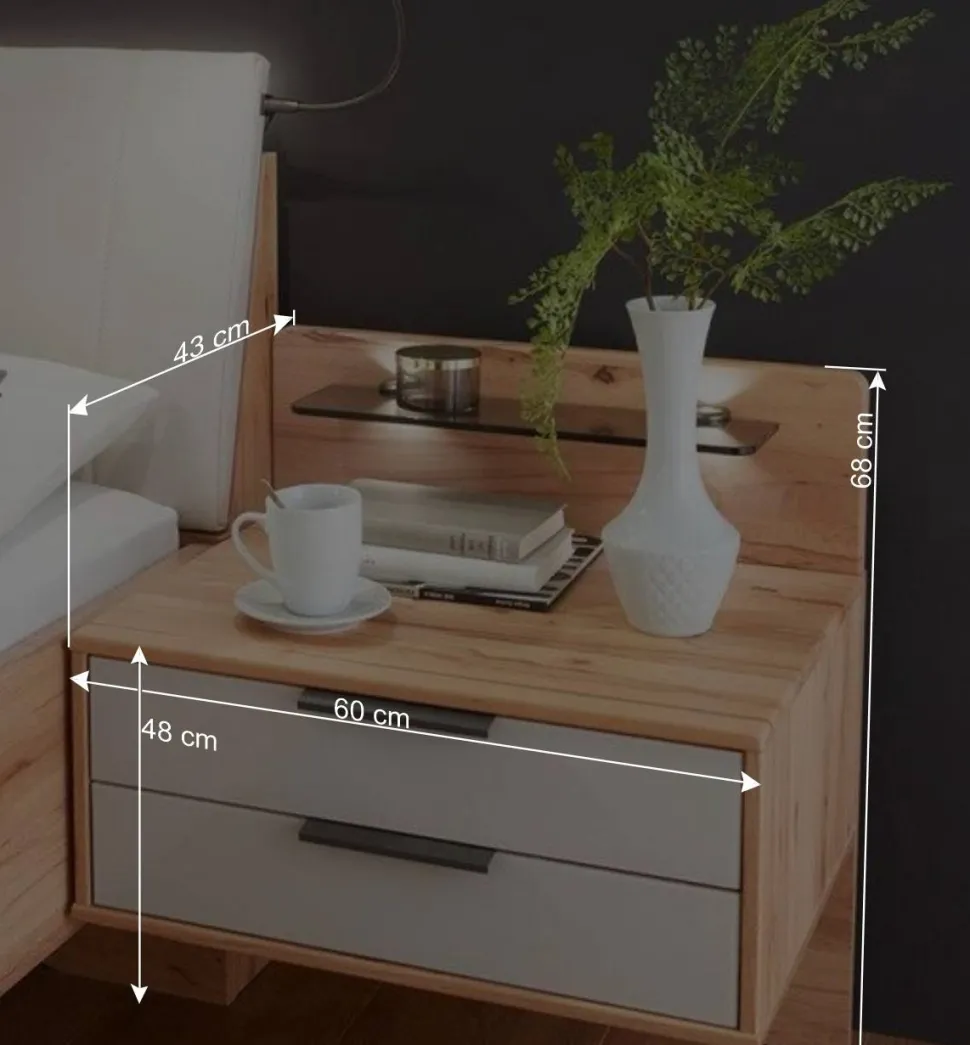 Doppelbett Set mit Nachtkommoden - Krofun (dreiteilig)