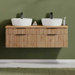 Doppelter Waschtisch mit vier Schubladen - Crystoga