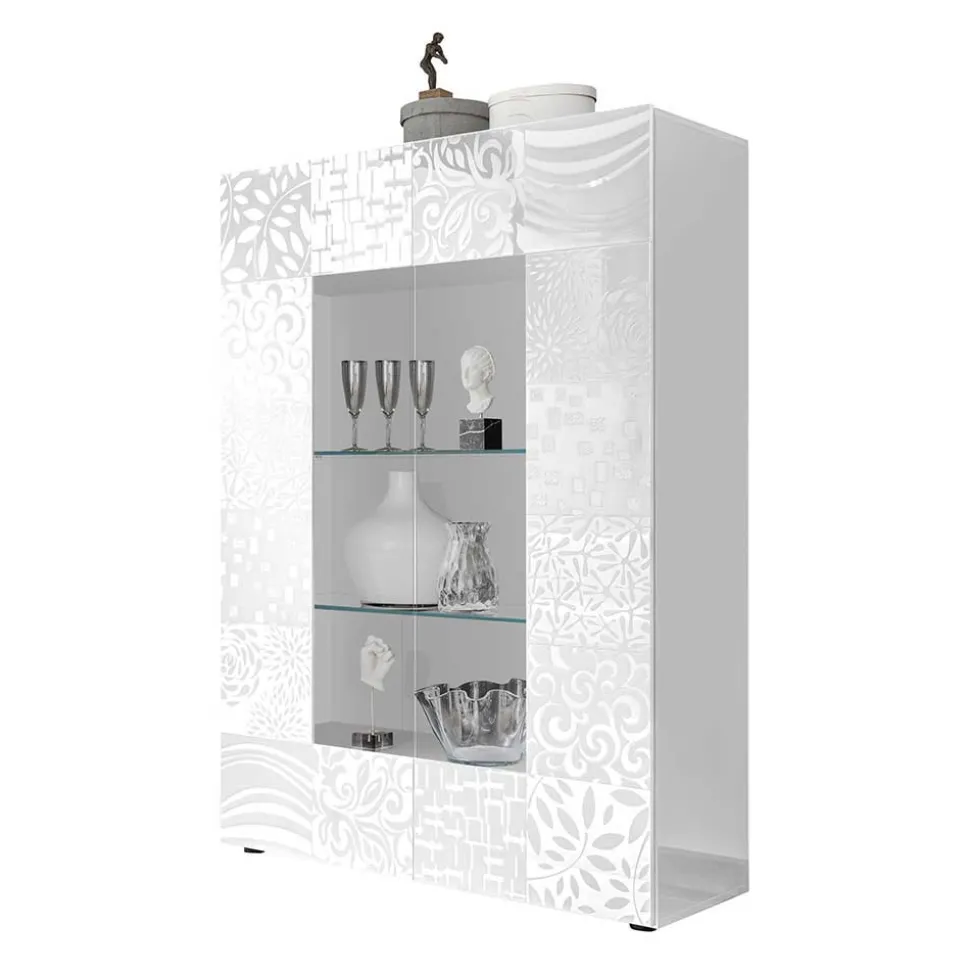 Doppeltür Designvitrine in Weiß - Vascaub