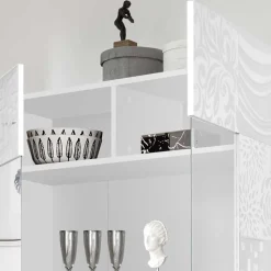 Doppeltür Designvitrine in Weiß - Vascaub