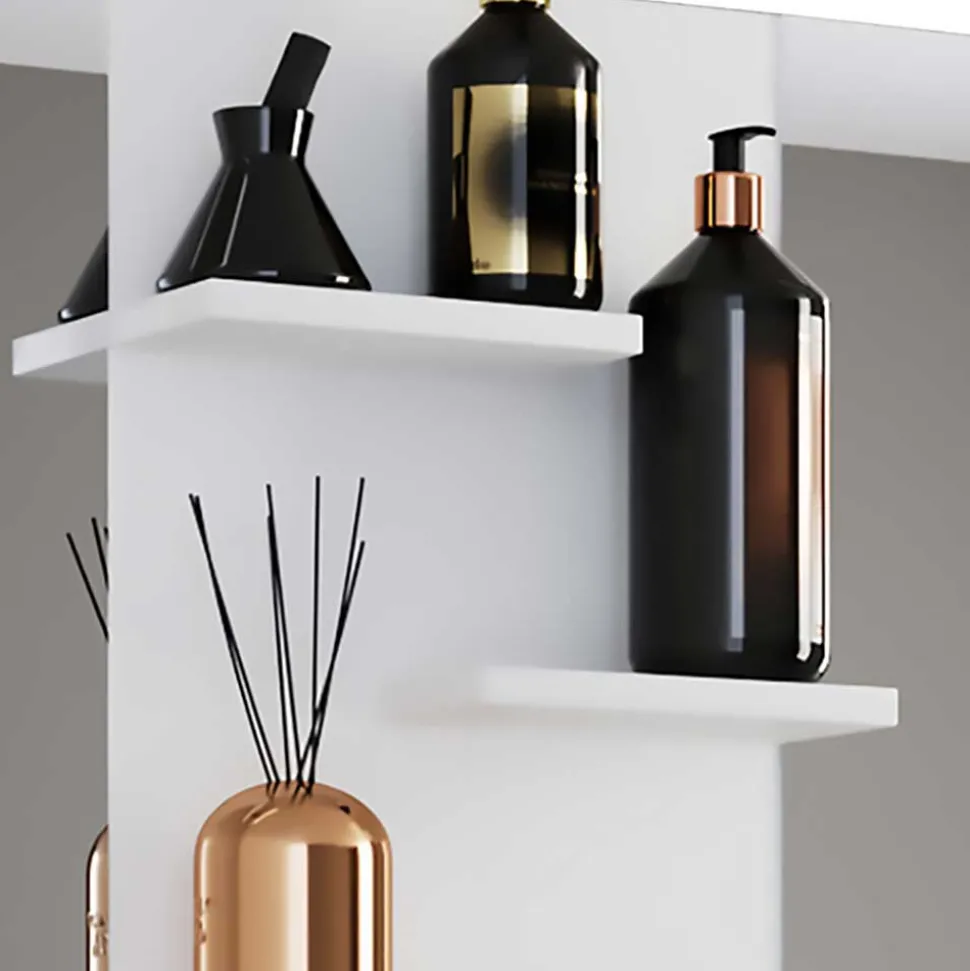 Doppel-Waschbecken Waschtisch in Weiß - Matsu (zweiteilig)