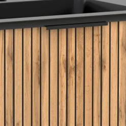 Doppel-Waschkonsole mit schwarzen Becken - Crystoga