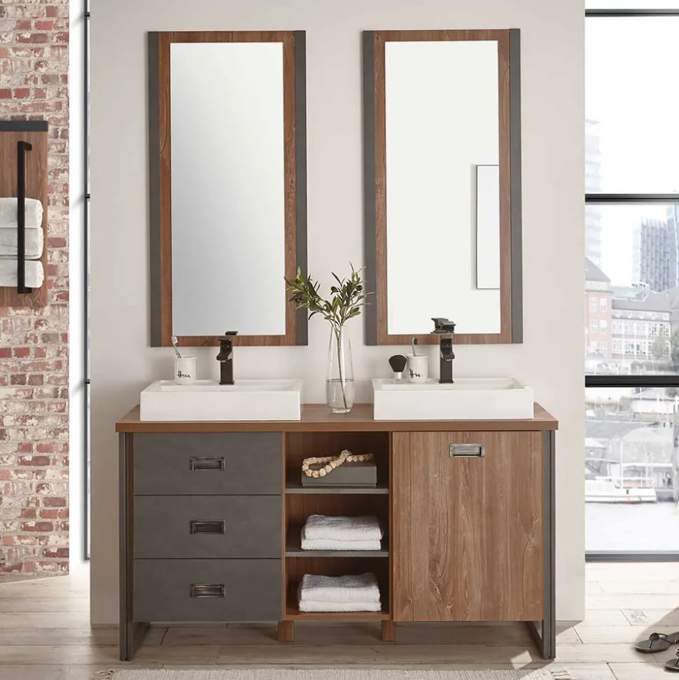 Doppel-Waschplatz & zwei Spiegel - Forawas (dreiteilig)