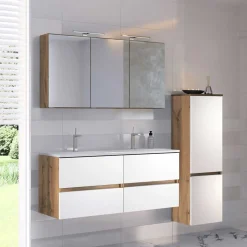 Doppel-Waschtisch & Bad Schränke - Maklesa I (dreiteilig)