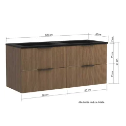 Doppelwaschtisch mit schwarzem Becken - Ucaida