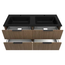 Doppelwaschtisch mit schwarzem Becken - Ucaida