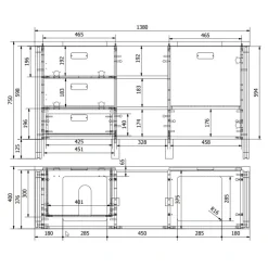 Doppelwaschtisch mit zwei Aufsatzwaschbecken - Forawas