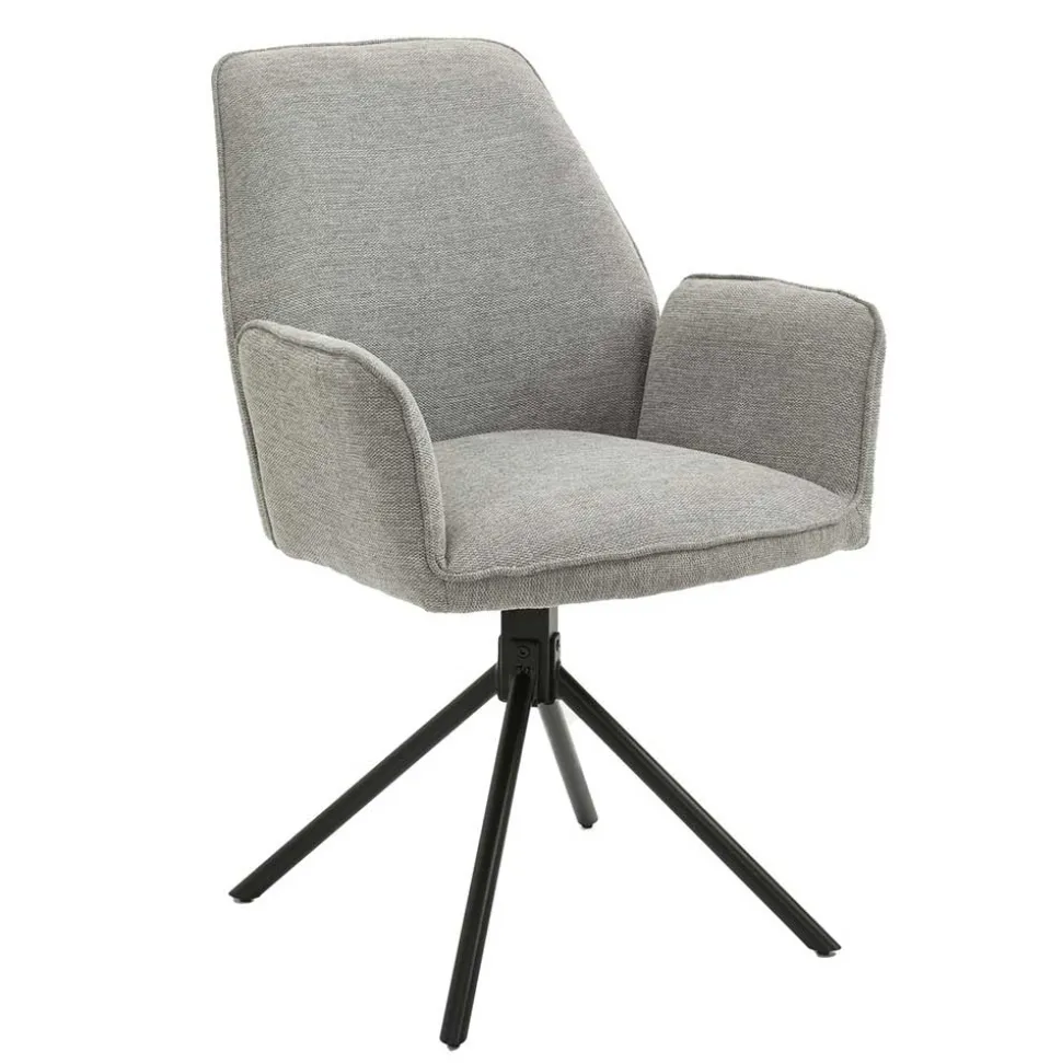 Drehbare Armlehnen-Stühle in Grau - Satyno (2er Set)