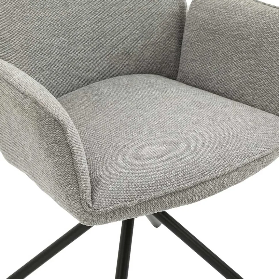 Drehbare Armlehnen-Stühle in Grau - Satyno (2er Set)