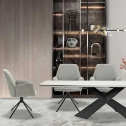 Drehbare Armlehnen-Stühle in Grau - Satyno (2er Set)