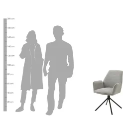 Drehbare Armlehnen-Stühle in Grau - Satyno (2er Set)