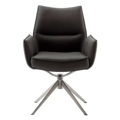 Drehbare Tischsessel aus Echtleder - Cascaya (2er Set)