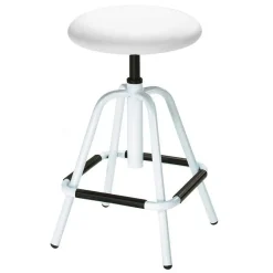 Drehbarer Arbeitshocker in Weiß mit Schwarz - Zengos