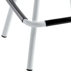 Drehbarer Arbeitshocker in Weiß mit Schwarz - Zengos