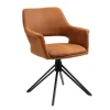 Drehbarer Armlehnenstuhl in Cognac Braun - Cabelia (2er Set)