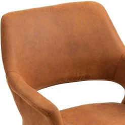 Drehbarer Armlehnenstuhl in Cognac Braun - Cabelia (2er Set)