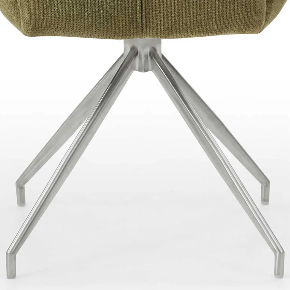 Drehbarer Armlehnenstuhl in Oliv Grün Strukturstoff - Senva