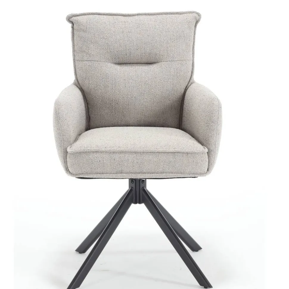 Drehbarer Armlehnenstuhl in Grau - Bedina