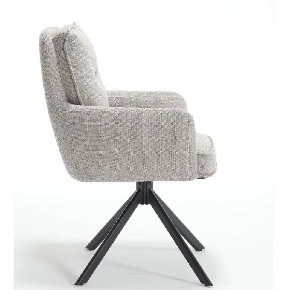 Drehbarer Armlehnenstuhl in Grau - Bedina