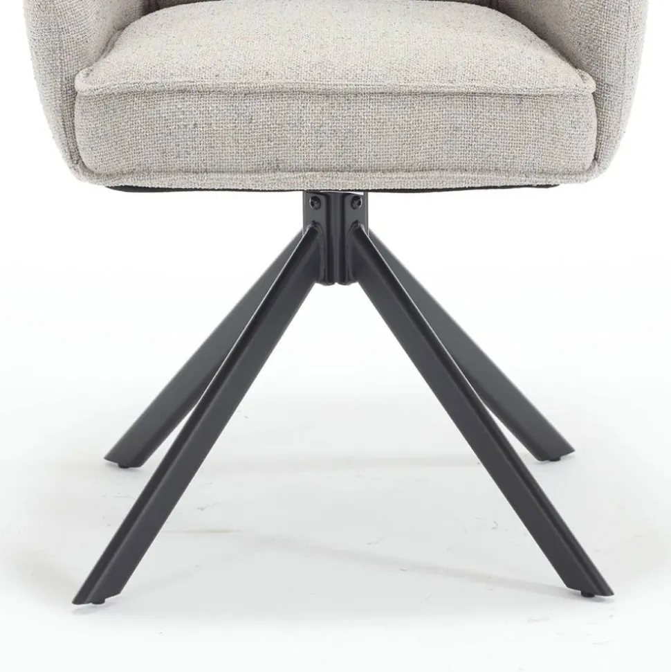 Drehbarer Armlehnenstuhl in Grau - Bedina