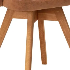 Drehbarer Armlehnenstuhl in Cognac Braun - Finallo