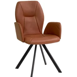Drehbarer Armlehnenstuhl in Cognac Braun - Dymco