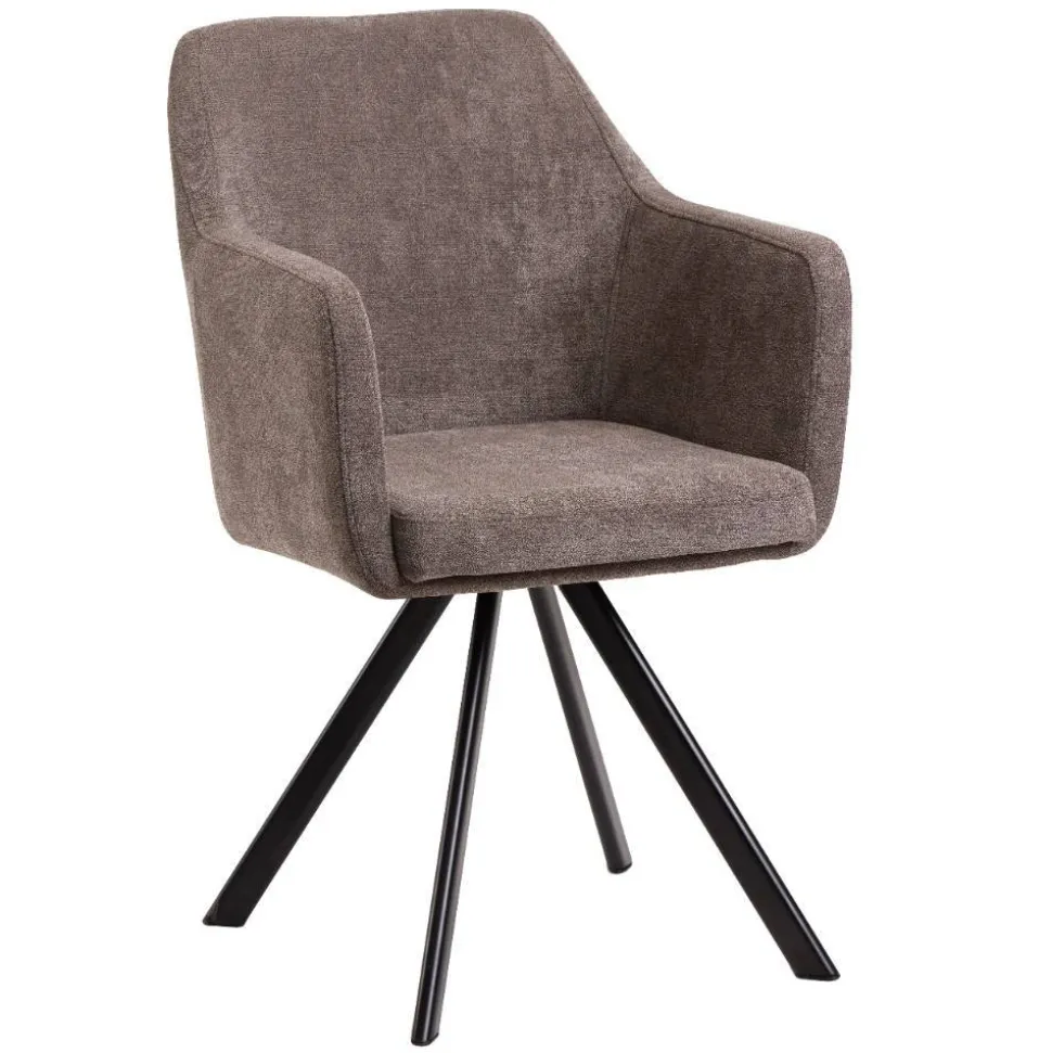 Drehbarer Esstischsessel in Braun - Faneno