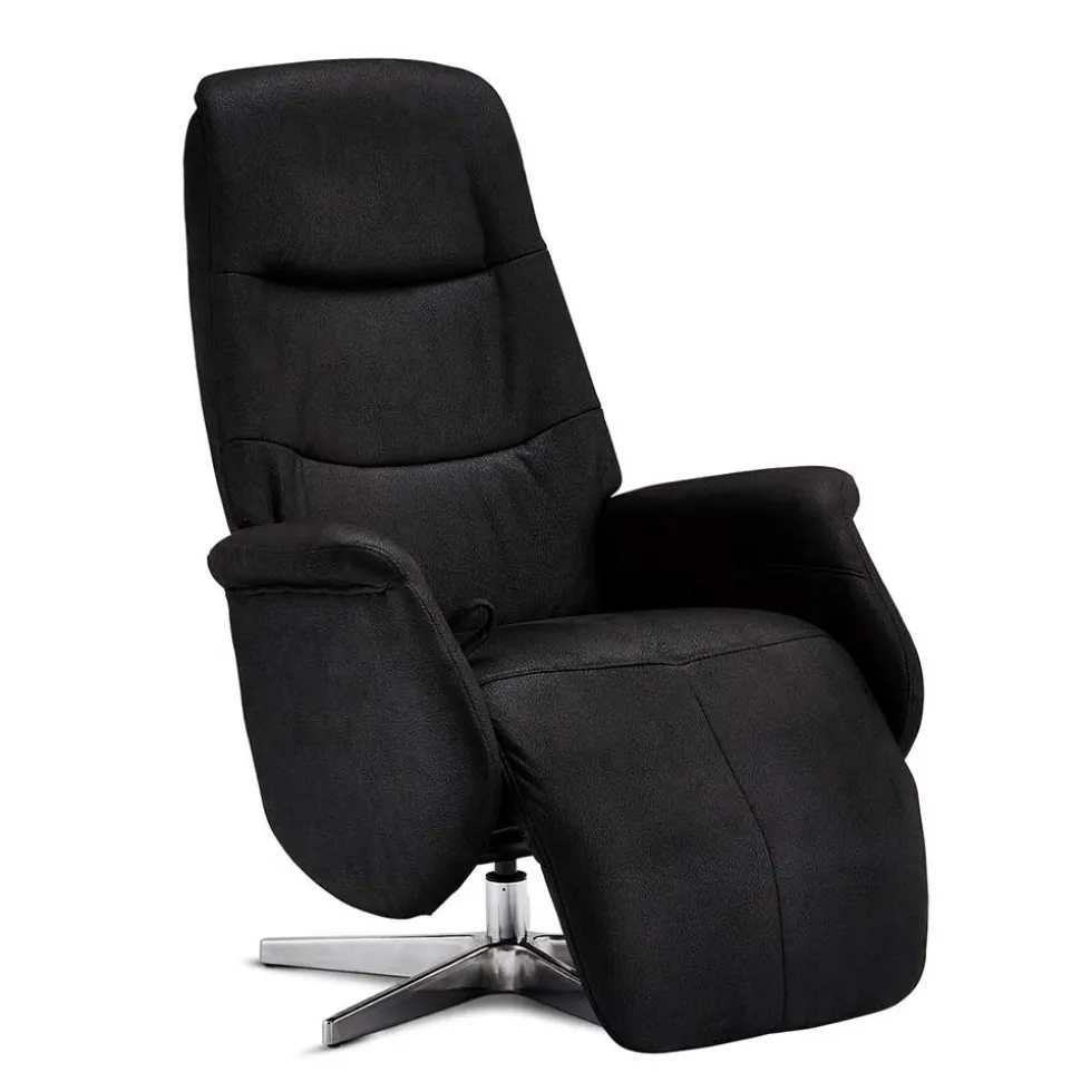 Drehbarer Fernsehsessel in Schwarz Microfaser - Jonata