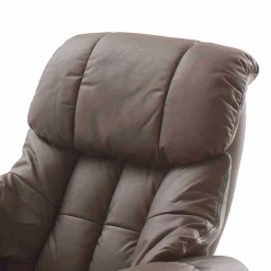Drehbarer Ledersessel in Braun mit Relaxfunktion Roco inkl. Hocker (zweiteilig)