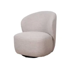 Drehbarer Lesesessel in Cremeweiß Boucle - Cleas